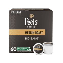 Peet's Coffee, Medium Roast K-Cup Pods for Keurig Brewers - Big Bang , 10 Count (Pack of 6), Packaging May Vary