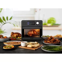 ARIA 16 qt. Air Fryer Oven Ariawave Mini Stainless Steel with Rotating Rotisserie