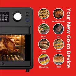 ARIA 16 qt. Air Fryer Oven Ariawave Mini Stainless Steel with Rotating Rotisserie