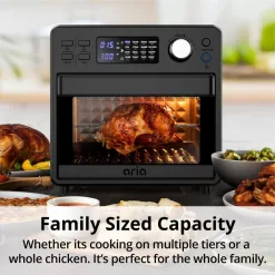 ARIA 16 qt. Air Fryer Oven Ariawave Mini Stainless Steel with Rotating Rotisserie