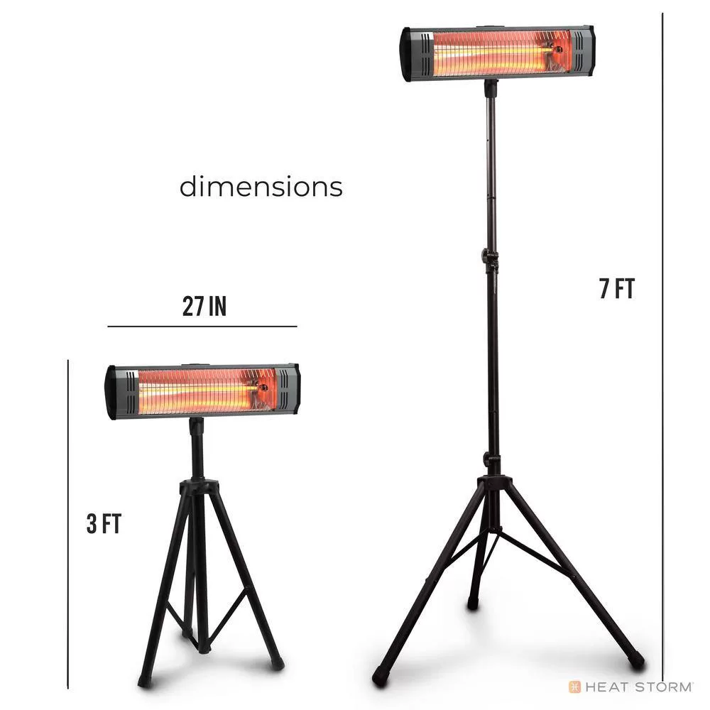 Heat Storm HS-1500-TT Tradesman 1,500-Watt Electric Outdoor Infrared Quartz Portable Space Heater with Tripod and Wall/Ceiling Mount