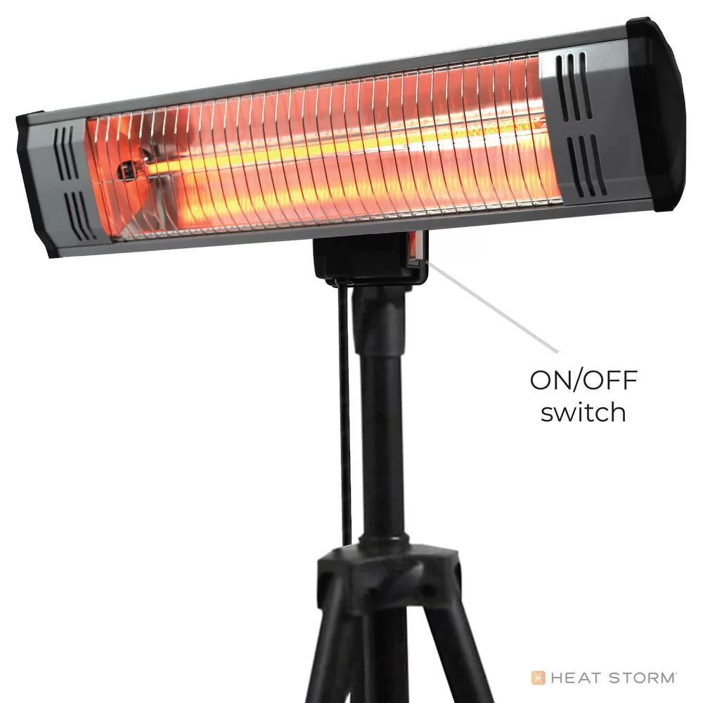 Heat Storm HS-1500-TT Tradesman 1,500-Watt Electric Outdoor Infrared Quartz Portable Space Heater with Tripod and Wall/Ceiling Mount