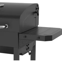 Nexgrill 810-0047 Cart-Style Charcoal Grill in Black with Side Shelf