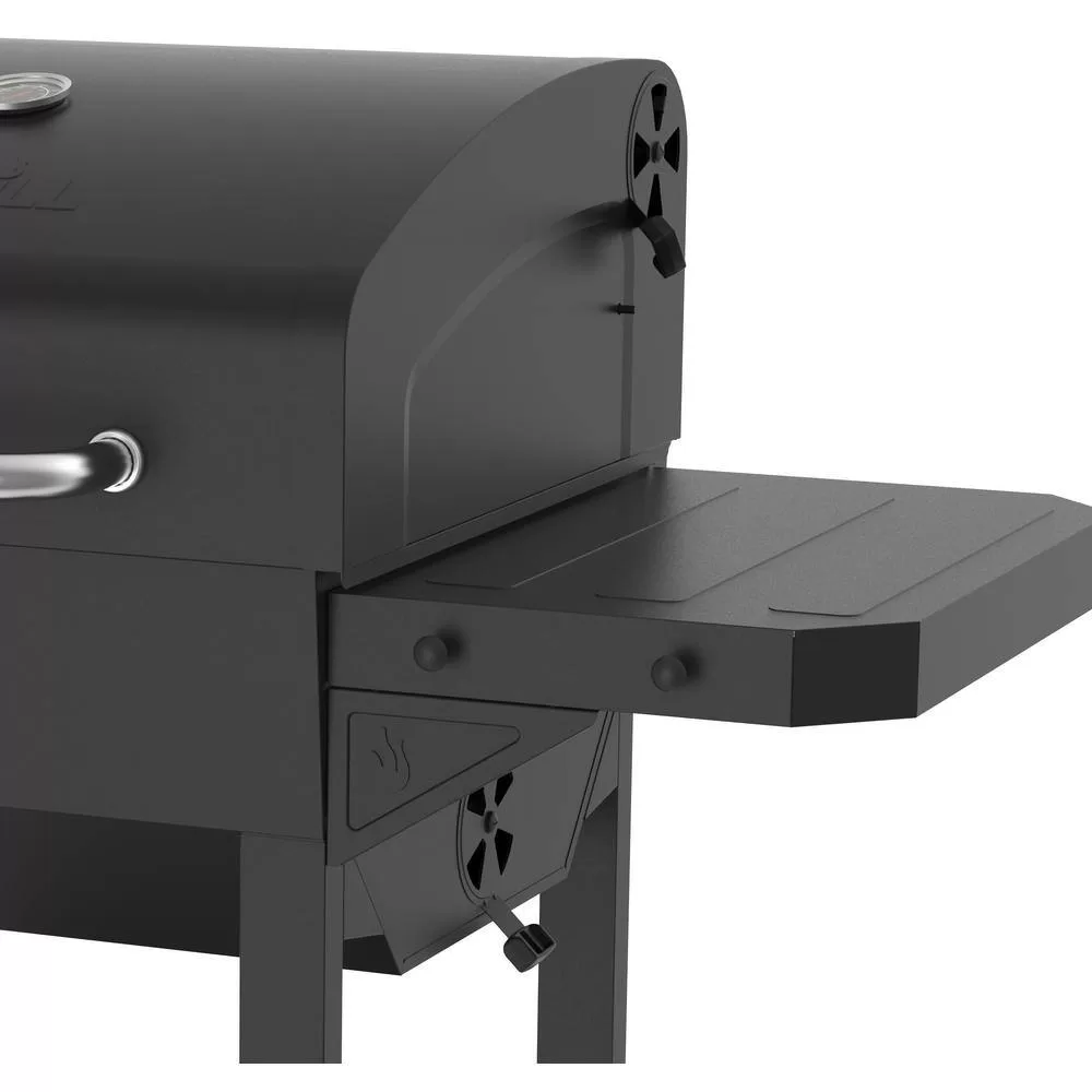 Nexgrill 810-0047 Cart-Style Charcoal Grill in Black with Side Shelf