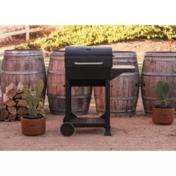 Nexgrill 810-0047 Cart-Style Charcoal Grill in Black with Side Shelf