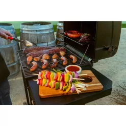 Nexgrill 810-0047 Cart-Style Charcoal Grill in Black with Side Shelf