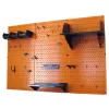 Wall Control 30WRK400ORB 32 in. x 48 in. Metal Pegboard Standard Tool Storage Kit with Orange Pegboard and Black Peg Accessories