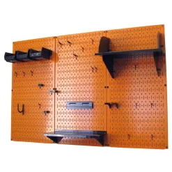 Wall Control 30WRK400ORB 32 in. x 48 in. Metal Pegboard Standard Tool Storage Kit with Orange Pegboard and Black Peg Accessories
