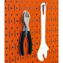 Wall Control 30WRK400ORB 32 in. x 48 in. Metal Pegboard Standard Tool Storage Kit with Orange Pegboard and Black Peg Accessories