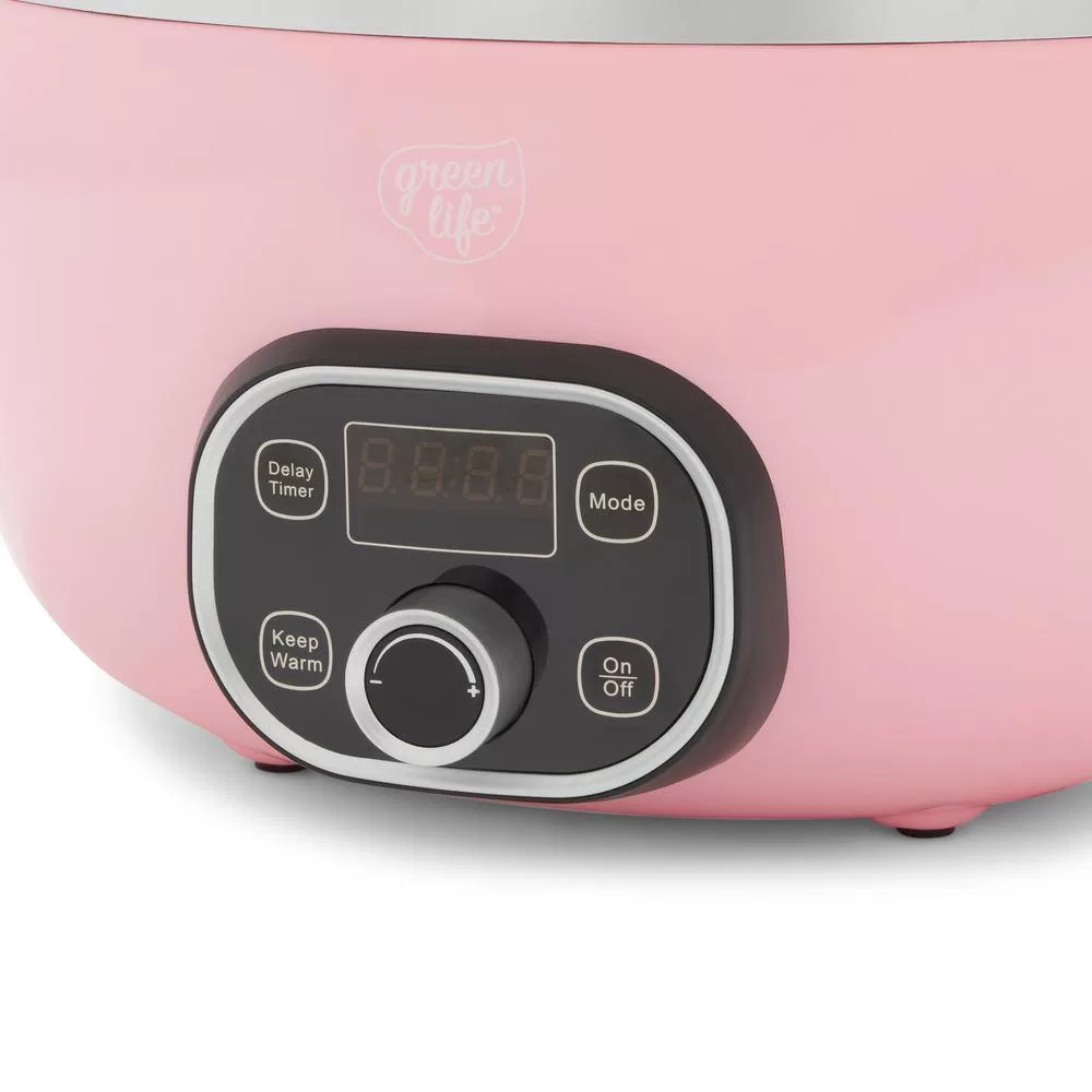 GreenLife 6 Qt. Pink Slow Cooker, Pink