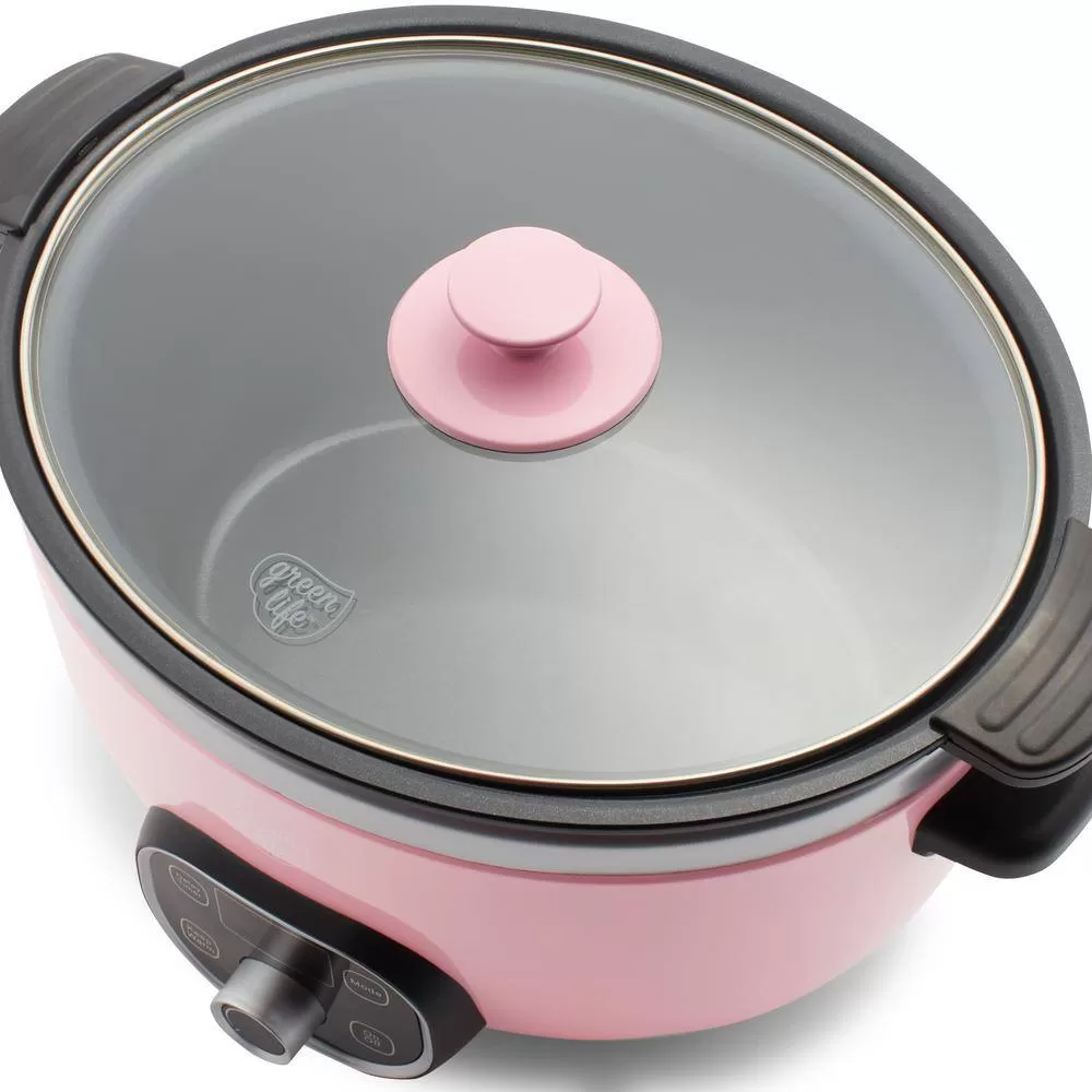 GreenLife 6 Qt. Pink Slow Cooker, Pink