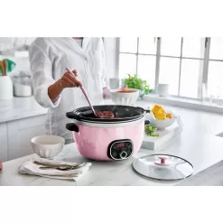GreenLife 6 Qt. Pink Slow Cooker, Pink