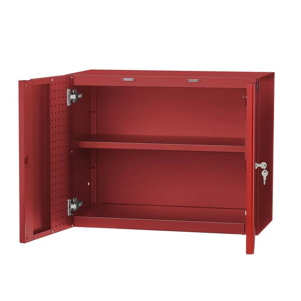 Husky HW1F281422-VR Heavy Duty Welded 20-Gauge Steel Wall Mounted Garage Cabinet in Red (28 in. W x 22 in. H x 14 in. D)