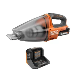 RIDGID R8609021KN 18V Cordless Hand Vacuum Kit with 2.0 Ah Battery and Charger