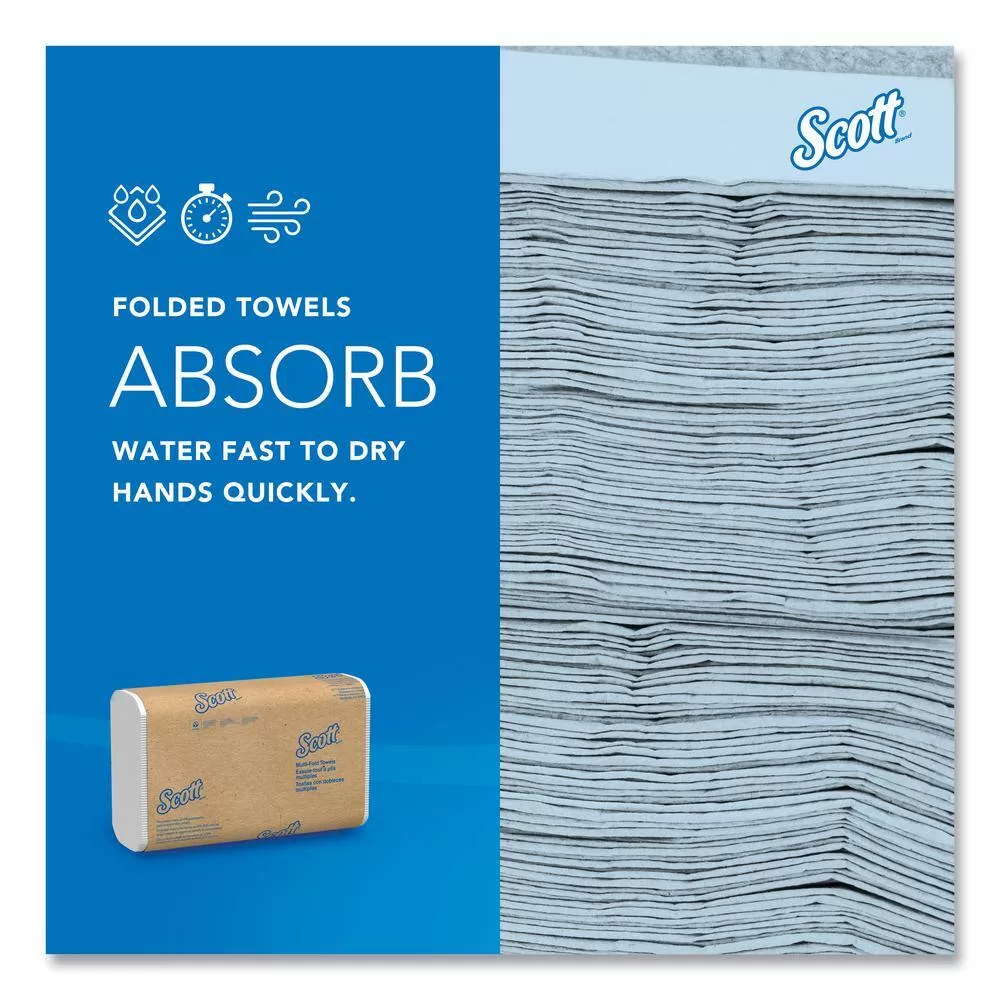 Scott KCC37490 Essential Multi-Fold Towels 8 x 9 2/5 in White (250 Sheets per Pack, 16 Packs per Carton)