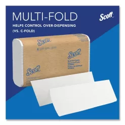 Scott KCC37490 Essential Multi-Fold Towels 8 x 9 2/5 in White (250 Sheets per Pack, 16 Packs per Carton)