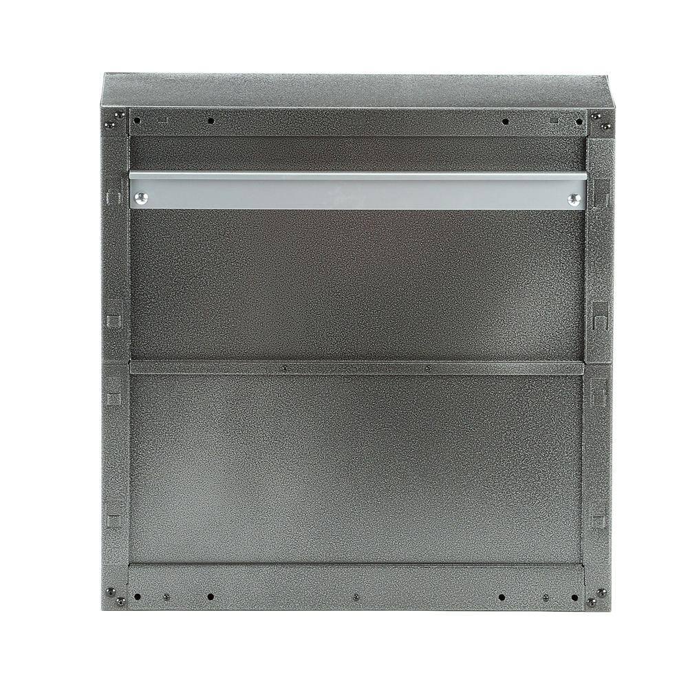 Gladiator GAWG28FDYG Steel 1-Shelf Wall Mounted Garage Cabinet in Silver Tread (28 in W x 28 in H x 12 in D)