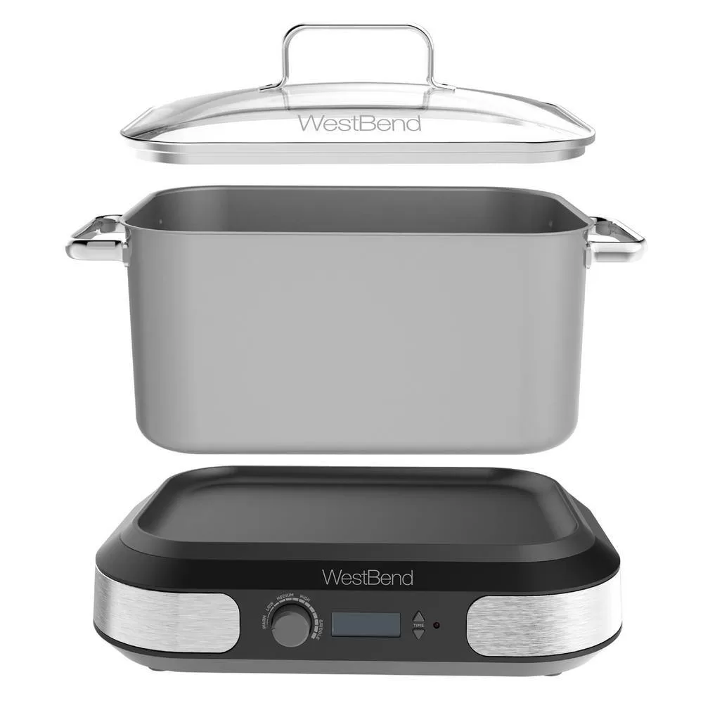 West Bend Deluxe 6 qt. Silver Versatility Slow Cooker