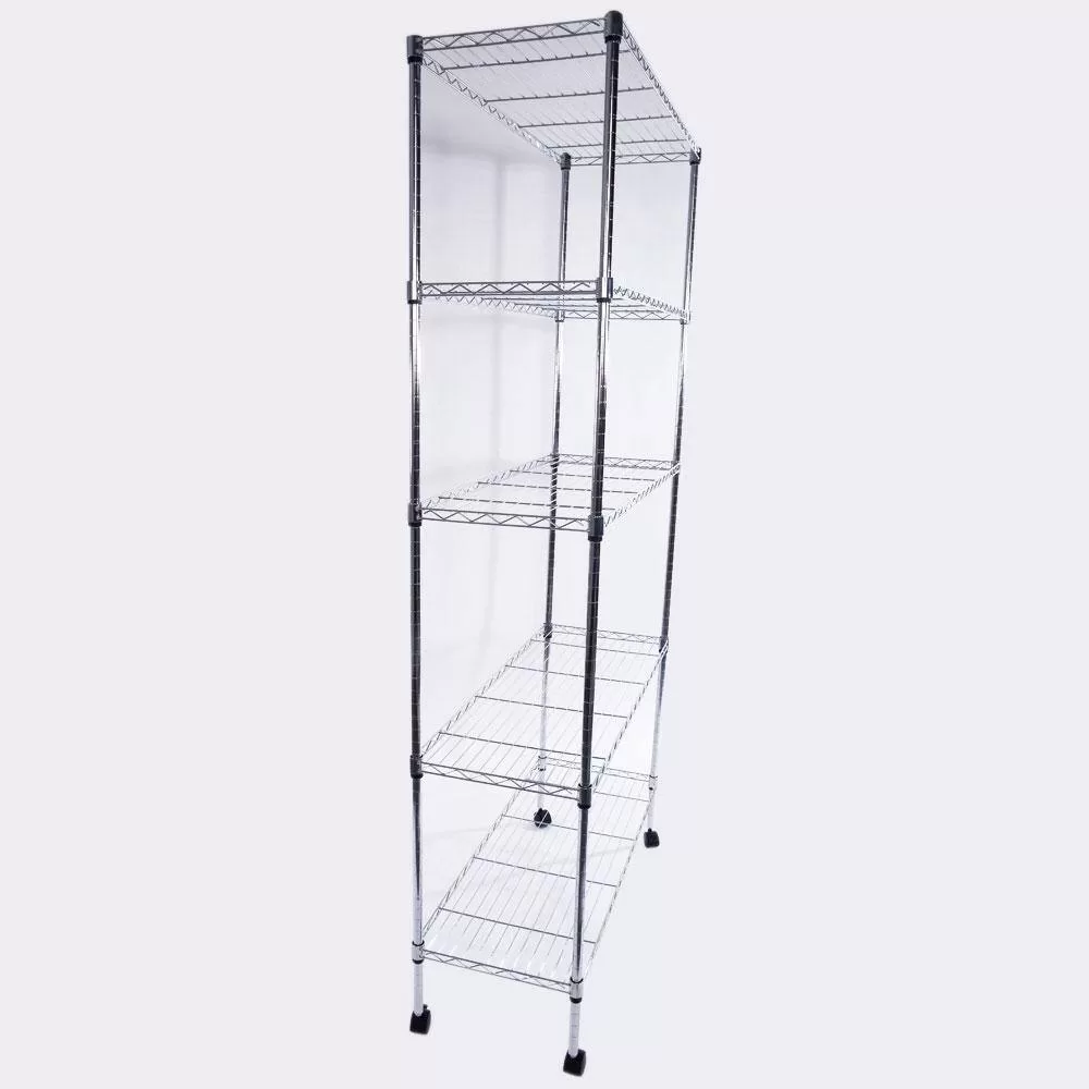 Winado Silver 5-Tier Heavy Duty Metal Freestanding Garage Storage Shelving Unit (13.78 in. W x 65 in. H x 35.43 in. D)