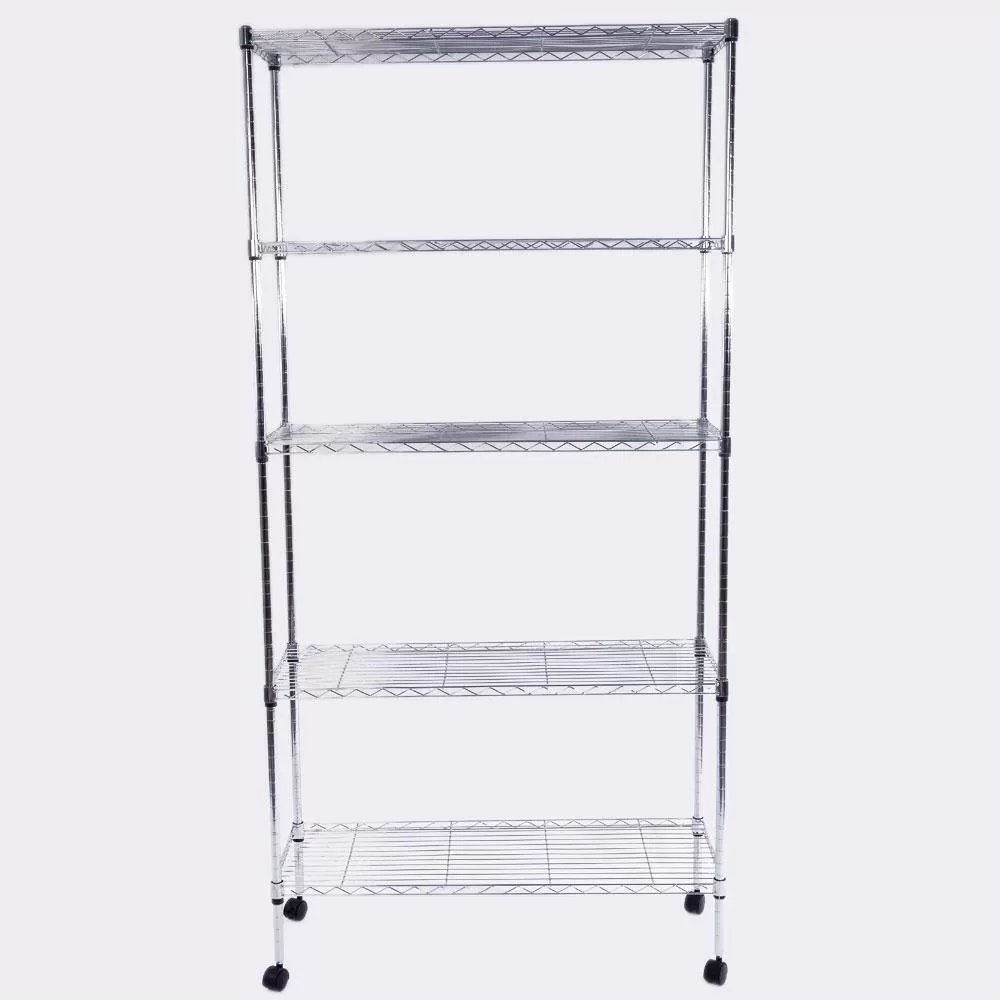 Winado Silver 5-Tier Heavy Duty Metal Freestanding Garage Storage Shelving Unit (13.78 in. W x 65 in. H x 35.43 in. D)