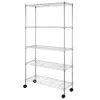 Winado Silver 5-Tier Heavy Duty Metal Freestanding Garage Storage Shelving Unit (13.78 in. W x 65 in. H x 35.43 in. D)