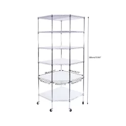 Winado Silver 6-Tier Metal Freestanding Garage Storage Shelving Unit with Wheels (26.77 in. W x 71 in. H x 26.77 in. D)