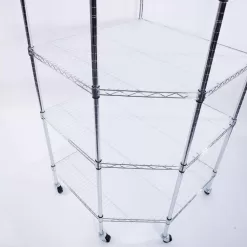 Winado Silver 6-Tier Metal Freestanding Garage Storage Shelving Unit with Wheels (26.77 in. W x 71 in. H x 26.77 in. D)