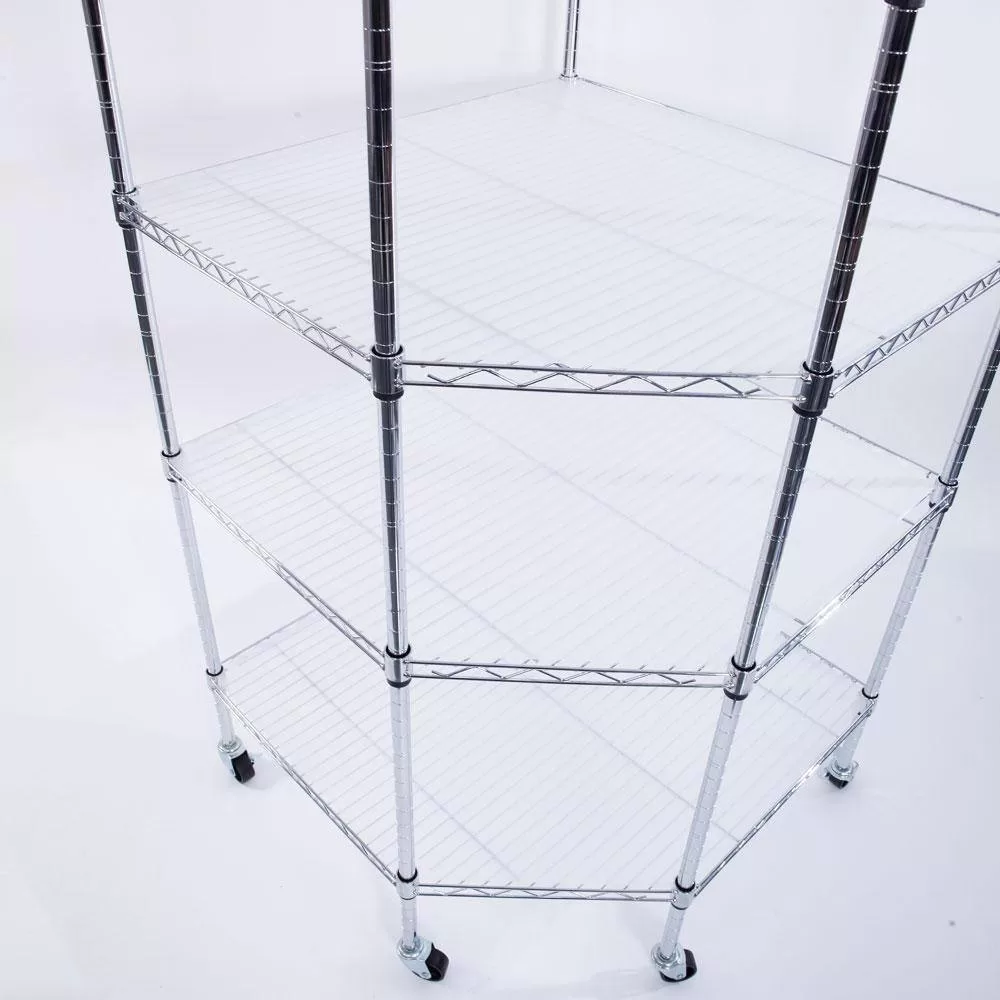 Winado Silver 6-Tier Metal Freestanding Garage Storage Shelving Unit with Wheels (26.77 in. W x 71 in. H x 26.77 in. D)