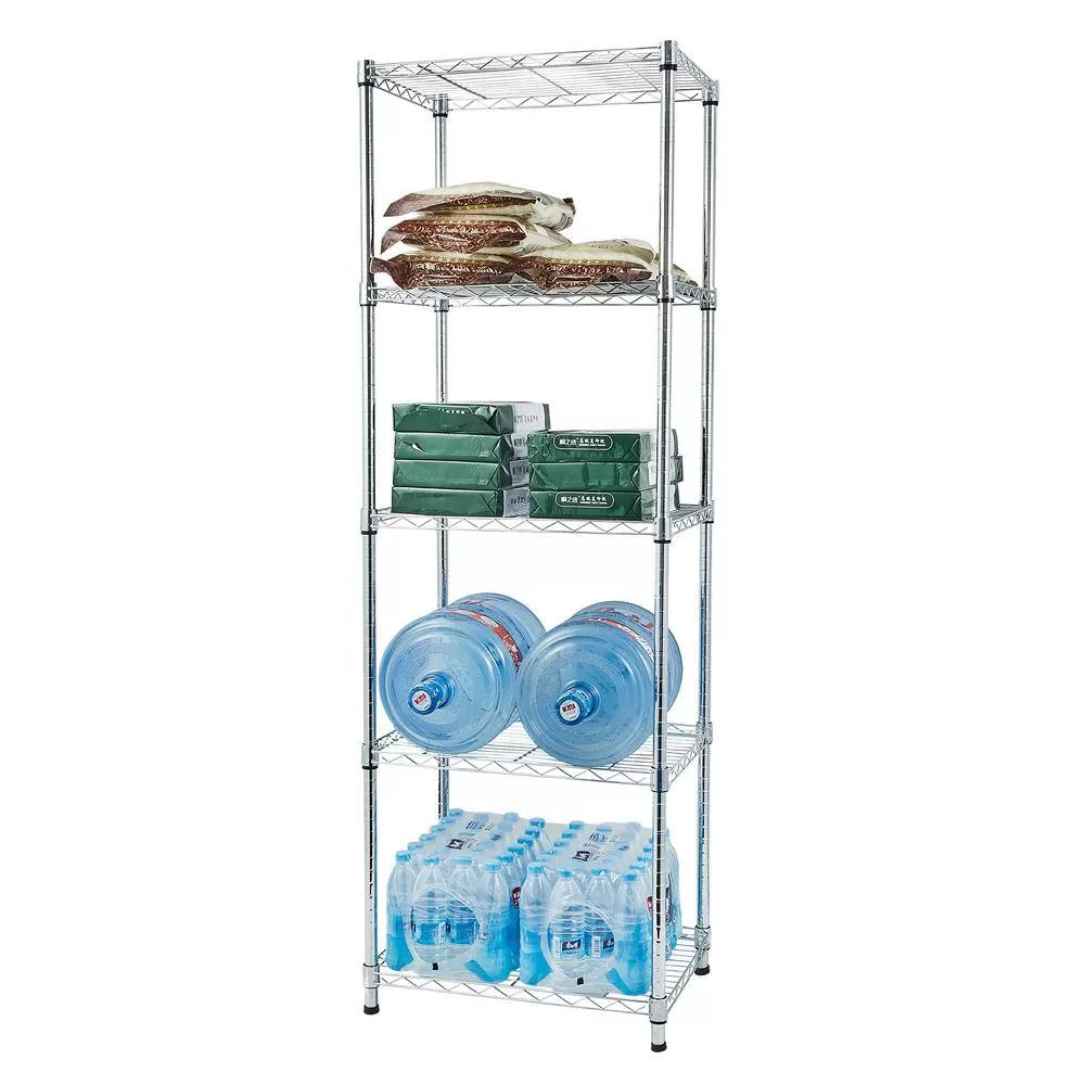Winado Silver 5-Tier Heavy Duty Steel Freestanding Garage Storage Shelving Unit (17.72 in. W x 71 in. H x 21.65 in. D)