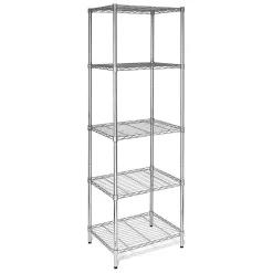 Winado Silver 5-Tier Heavy Duty Steel Freestanding Garage Storage Shelving Unit (17.72 in. W x 71 in. H x 21.65 in. D)
