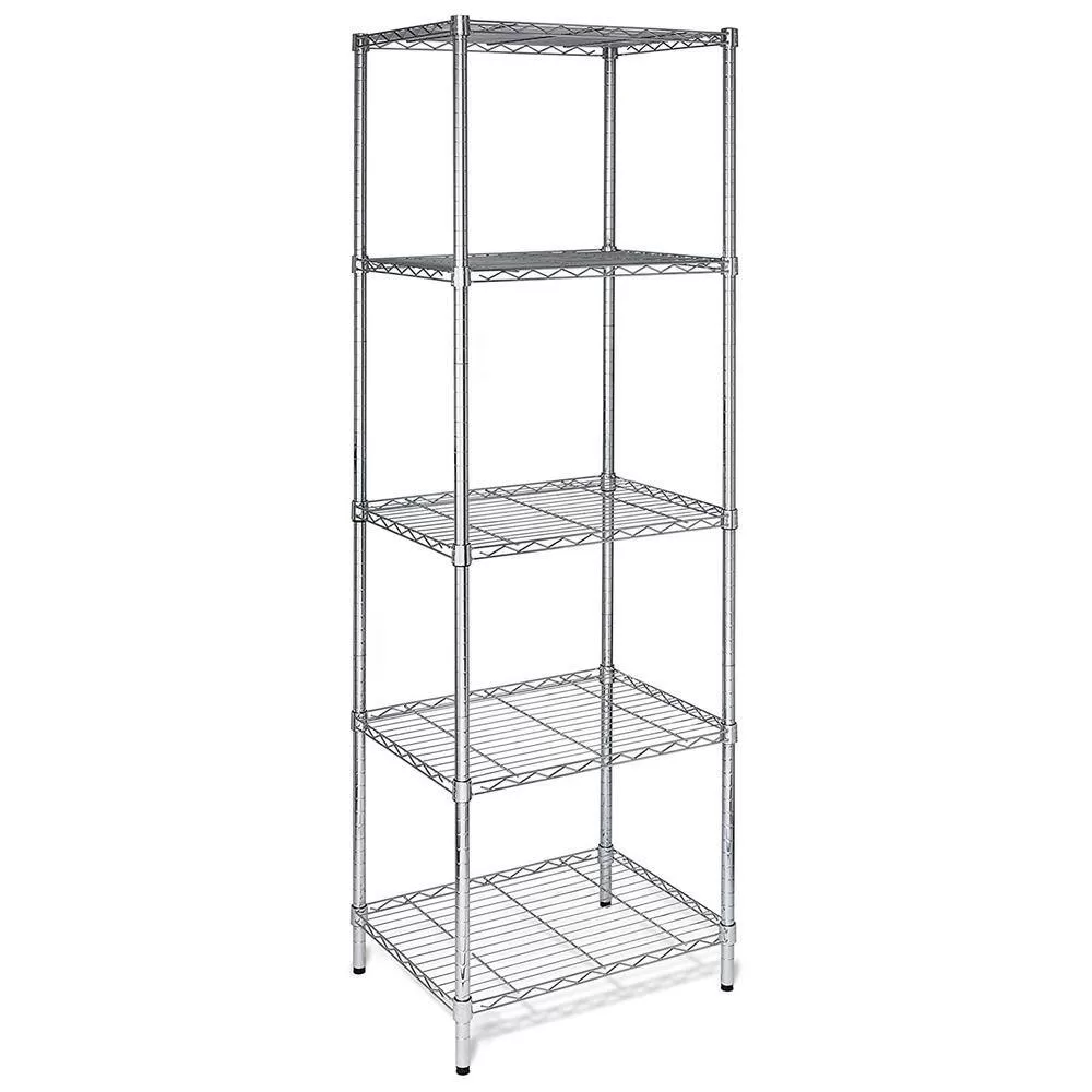 Winado Silver 5-Tier Heavy Duty Steel Freestanding Garage Storage Shelving Unit (17.72 in. W x 71 in. H x 21.65 in. D)
