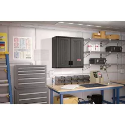 Suncast Commercial BMCCPD3000R 30 in W x 30 in H x 12 in D 1-Shelf Wall Mounted Resin Garage Cabinet in Slate