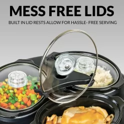 HomeCraft Triple 1.5 qt. Stainless Steel Slow Cooker Buffet