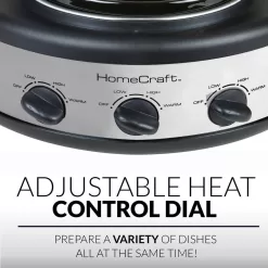 HomeCraft Triple 1.5 qt. Stainless Steel Slow Cooker Buffet