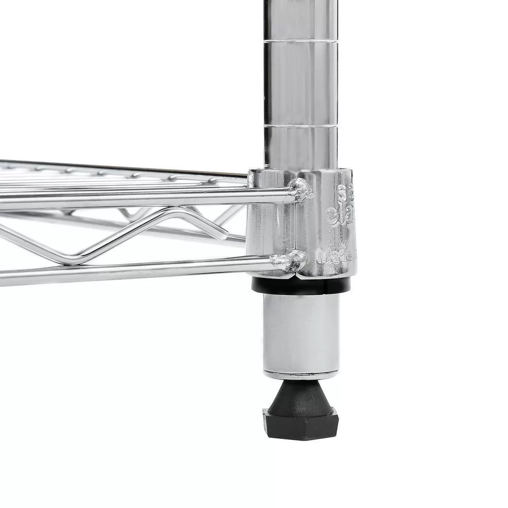 Seville Classics WEB674 Silver 4-Tier Steel Wire Garage Storage Shelving Unit with Wheels (30 in. W x 49.5 in. H x 14 in. D)