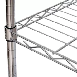 Seville Classics WEB674 Silver 4-Tier Steel Wire Garage Storage Shelving Unit with Wheels (30 in. W x 49.5 in. H x 14 in. D)
