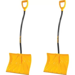 True Temper 37.4 in. Metal Handle Plastic Blade Ergonomic Mountain Mover Snow Shovel (Pack of 2)