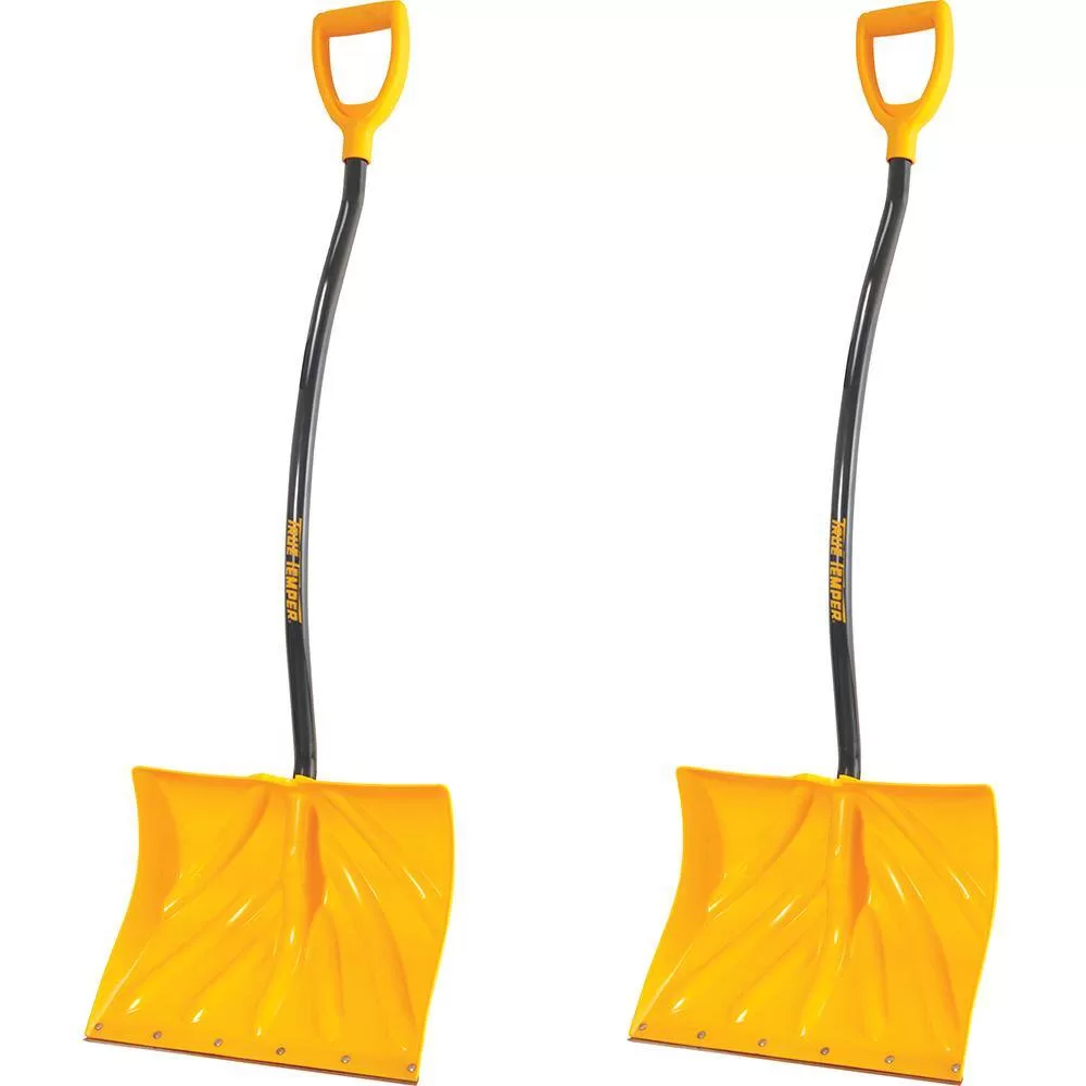 True Temper 37.4 in. Metal Handle Plastic Blade Ergonomic Mountain Mover Snow Shovel (Pack of 2)