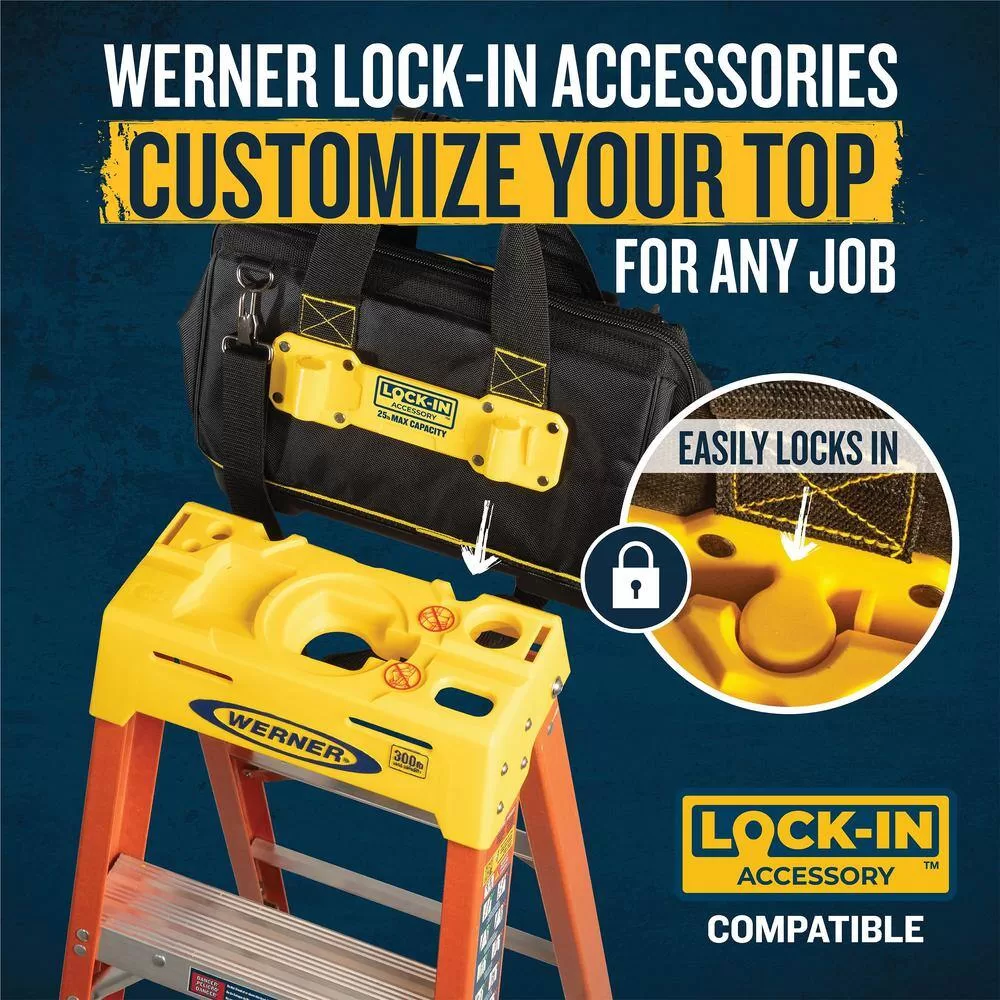 Werner 4 ft. Fiberglass Step Ladder (8 ft. Reach Height) with 300 lb. Load Capacity Type IA Duty Rating