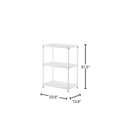 Design Ideas 3419301 White 3-Tier Metal Garage Storage Shelving Unit (24 in. W x 32 in. H x 14 in. D)