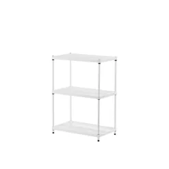 Design Ideas 3419301 White 3-Tier Metal Garage Storage Shelving Unit (24 in. W x 32 in. H x 14 in. D)