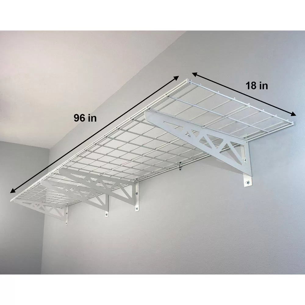 SafeRacks SR-WS1 18x48-W 18 in. x 48 in. Industrial Steel Wall Shelves (2 Pack)