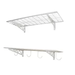SafeRacks SR-WS1 18x48-W 18 in. x 48 in. Industrial Steel Wall Shelves (2 Pack)
