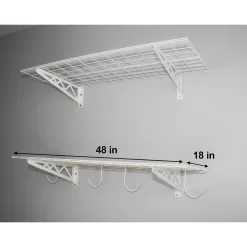 SafeRacks SR-WS1 18x48-W 18 in. x 48 in. Industrial Steel Wall Shelves (2 Pack)