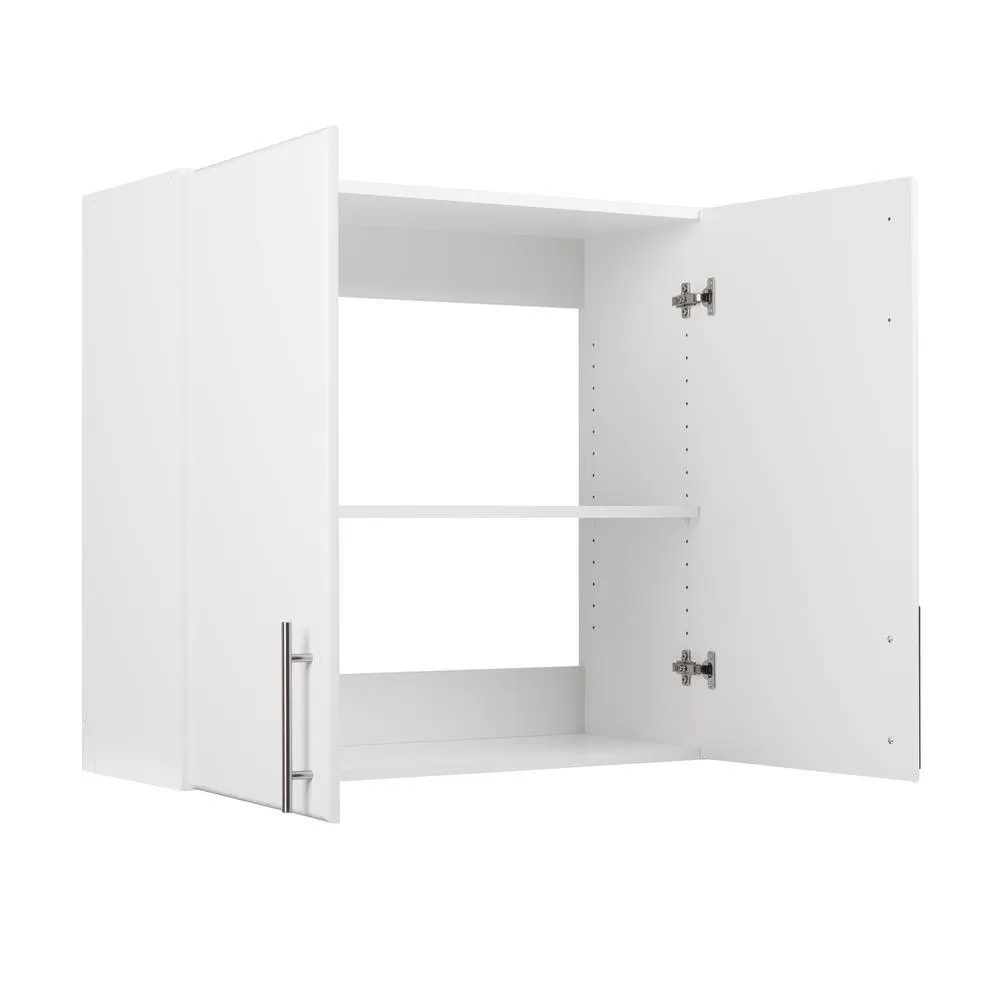 Prepac WEW-3230 Composite Wall Mounted Garage Cabinet in White (32 in. W x 30 in. H x 12 in. D)