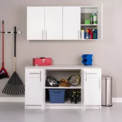 Prepac WEW-3230 Composite Wall Mounted Garage Cabinet in White (32 in. W x 30 in. H x 12 in. D)