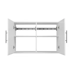 Prepac WSUW-0708-1 HangUps Collection Wood 2-Shelf Wall Mounted Garage Cabinet in White (36 in W x 24 in H x 16 in D)