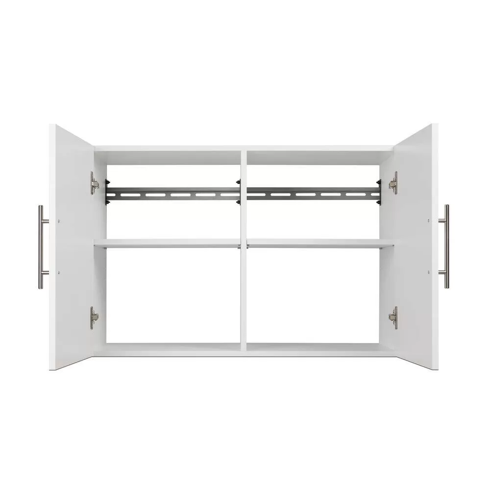 Prepac WSUW-0708-1 HangUps Collection Wood 2-Shelf Wall Mounted Garage Cabinet in White (36 in W x 24 in H x 16 in D)