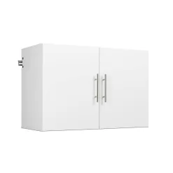Prepac WSUW-0708-1 HangUps Collection Wood 2-Shelf Wall Mounted Garage Cabinet in White (36 in W x 24 in H x 16 in D)