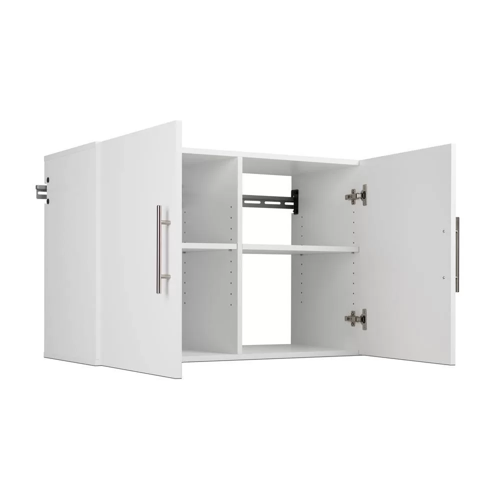 Prepac WSUW-0708-1 HangUps Collection Wood 2-Shelf Wall Mounted Garage Cabinet in White (36 in W x 24 in H x 16 in D)